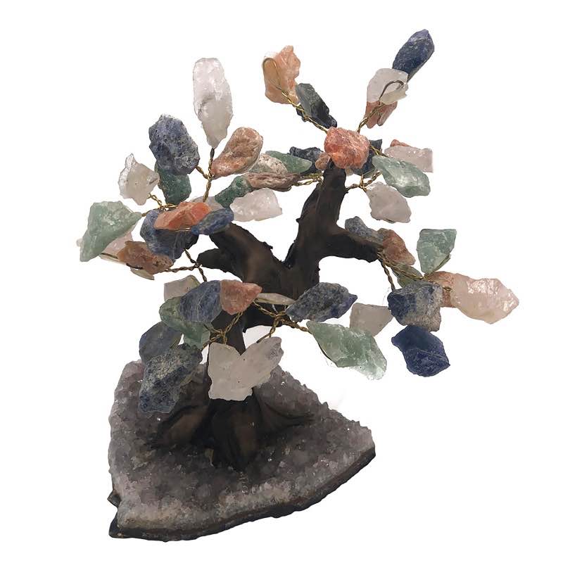 Gemstone Bonsai Tree, Large (Mixed Quartz)